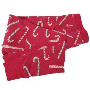 Old Navy Girls X-Small Pink Striped Candy Cane Microfleece Pajama Pants Legging
